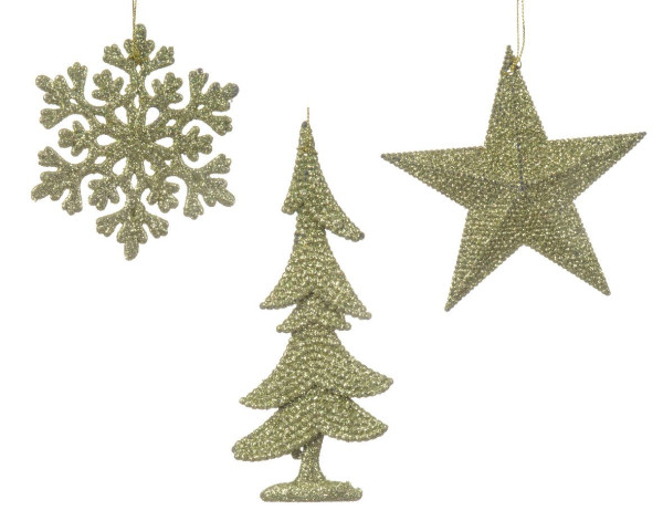 Christbaumschmuck Hänger GLITTER pistazie