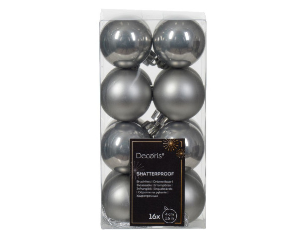 Weihnachtskugel-Set LUXE grau