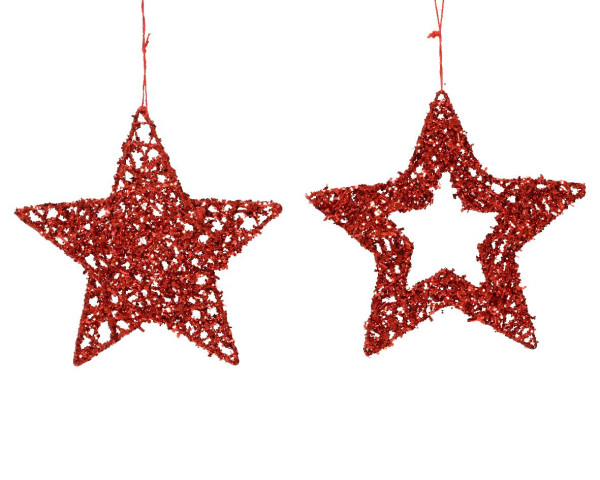 Christbaumschmuck Hänger IRON STAR rot