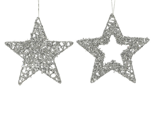 Christbaumschmuck Hänger IRON STAR silber